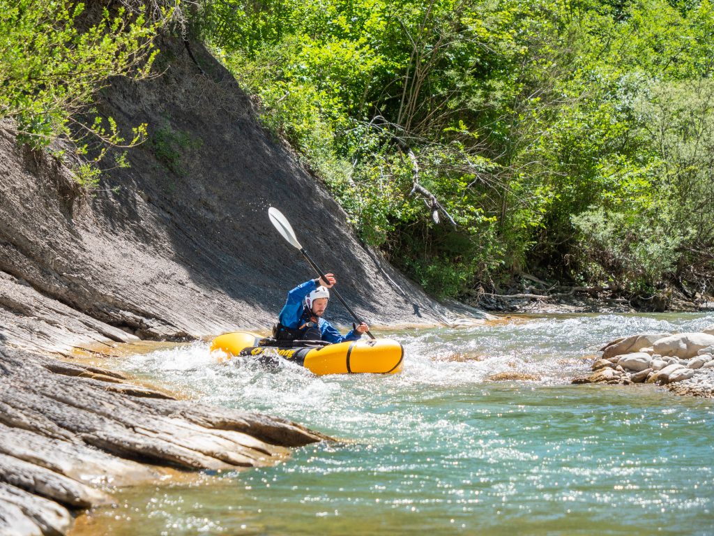 Packraft sur l'Ebron en Isère